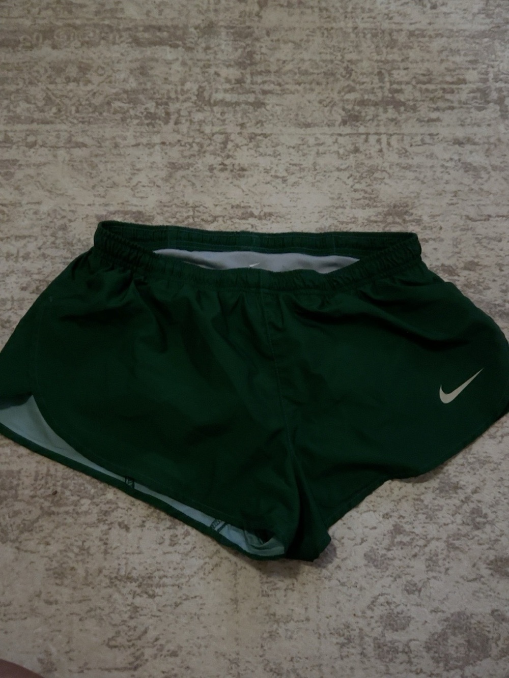 Nike Women’s Track Racing Shorts Green Built-In Brief Lined Size Small